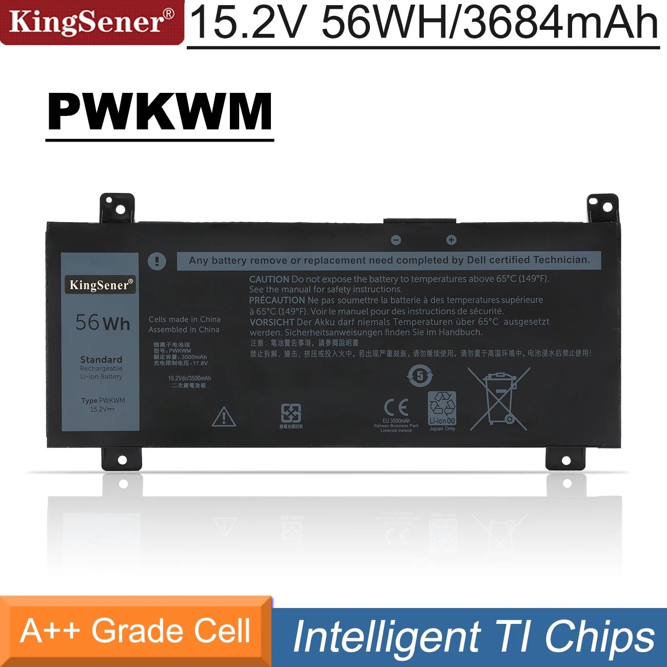 Аккумулятор для ноутбука DELL Inspiron 14-15,2 14-7466 серии PWKWM M6WKR 63K70 P78G001 P78G 7467 мАч