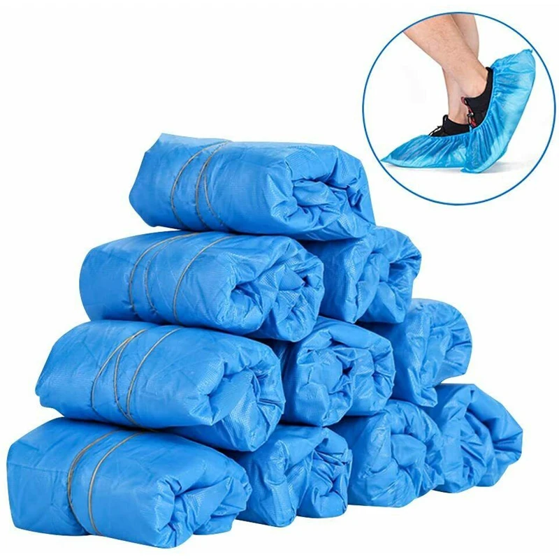 

100pcs Disposable Shoe Covers Plastic Housework Cleaning Dust-Proof Water-Tide School Hospital Home Adult Rain-Proof Shoes Cover