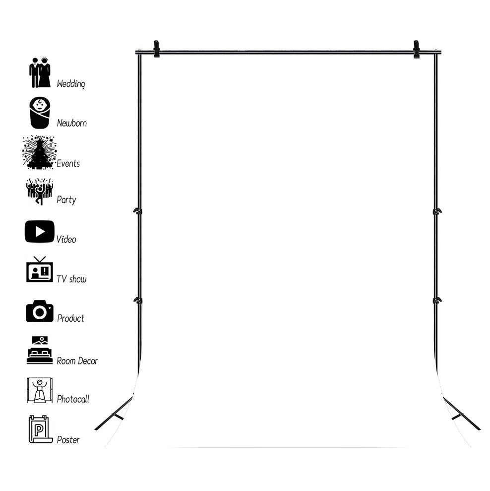 

Laeacco Pure White Seamless Photography Backdrop Product Studio Porps Soild Color Kids Adults Artistic Portrait Photo Background