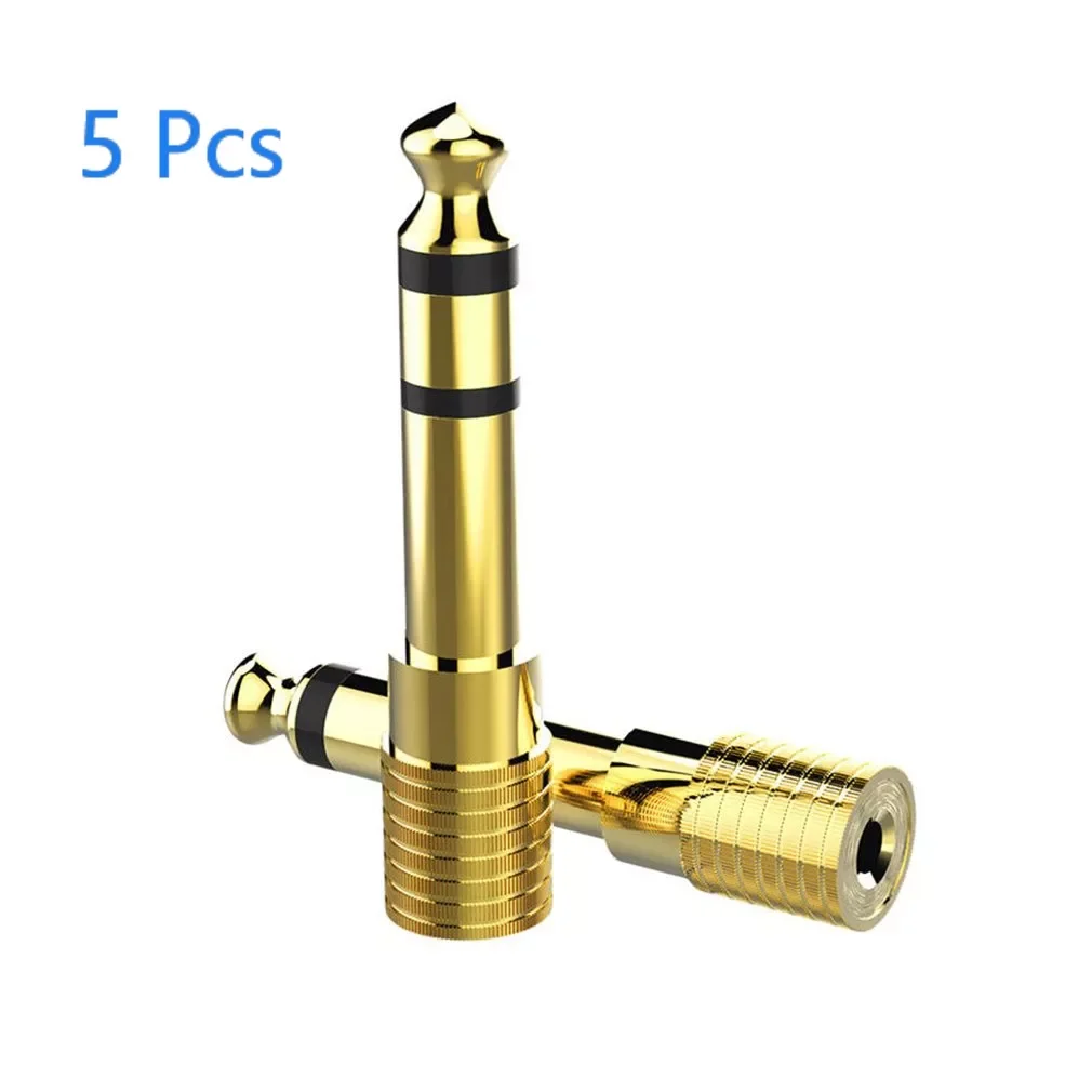

5PCS/SET Jack 6.35mm 1/4" Male To 3.5mm Female Audio Converter 6.35 male to 3.5 female Stereo Headphone Jack Socket Adapter