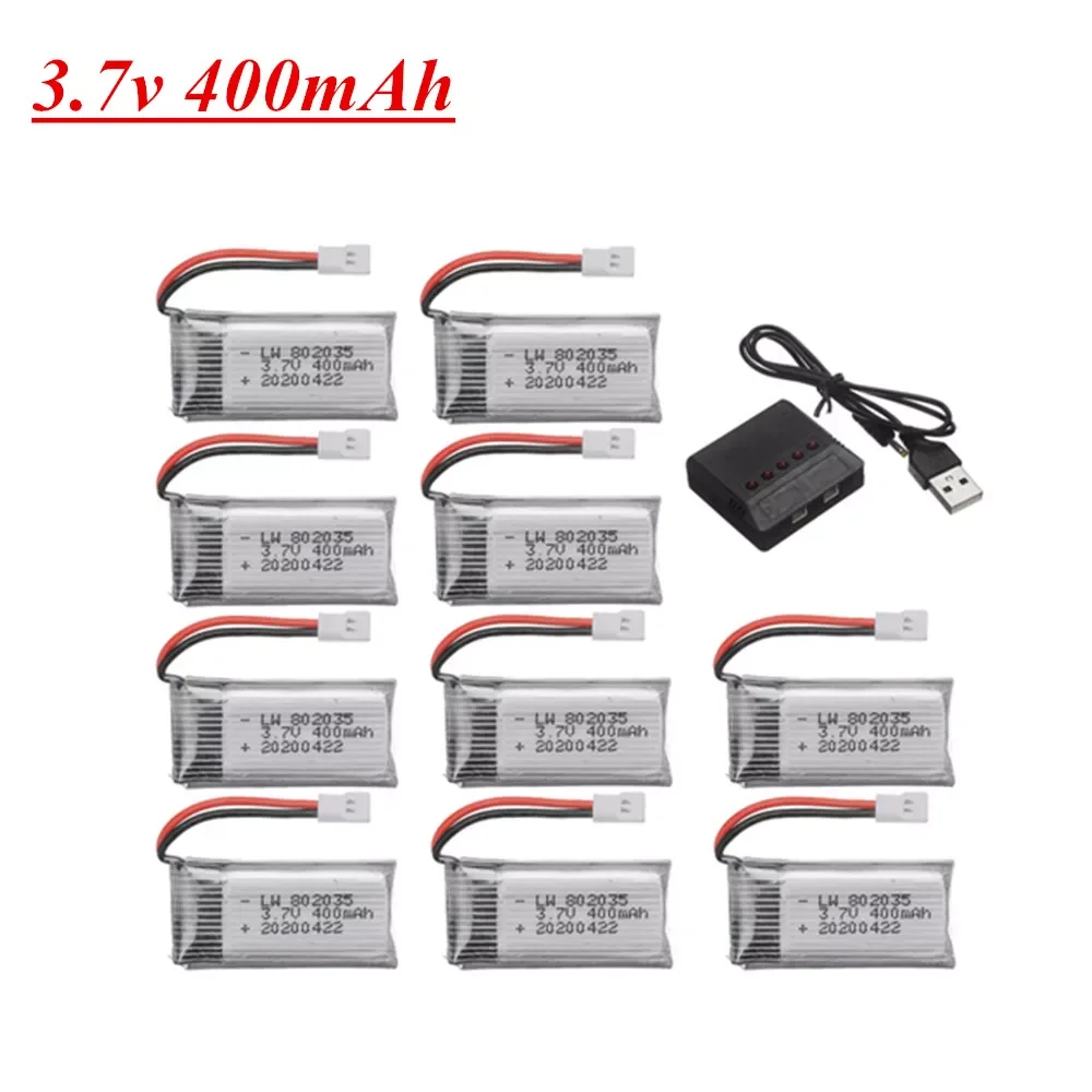Аккумулятор Lipo 3,7 в 400 мАч для радиоуправляемых дронов H31 X4 H107 H6C KY101 E33C E33 U816A V252, запасные части 802035 3,7 в, перезаряжаемая батарея
