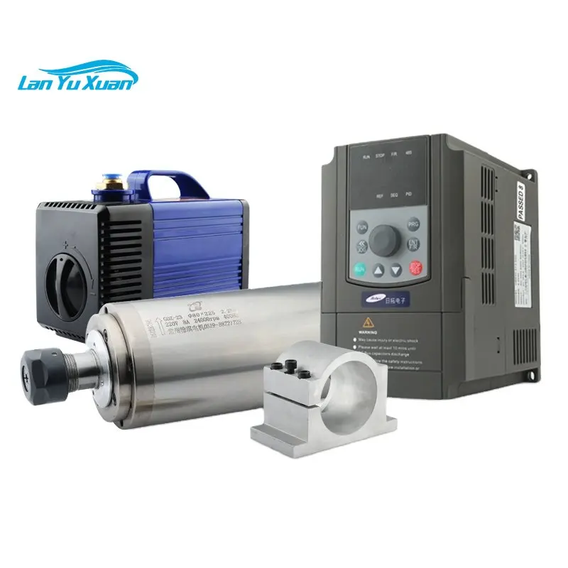 

HYCNC HQD 2.2kw ER20 Water Cooled Spindle Motor Kit 24000rpm 80x225mm 0.01mm High Accuracy 220v/380v CNC Wood Working Spindle