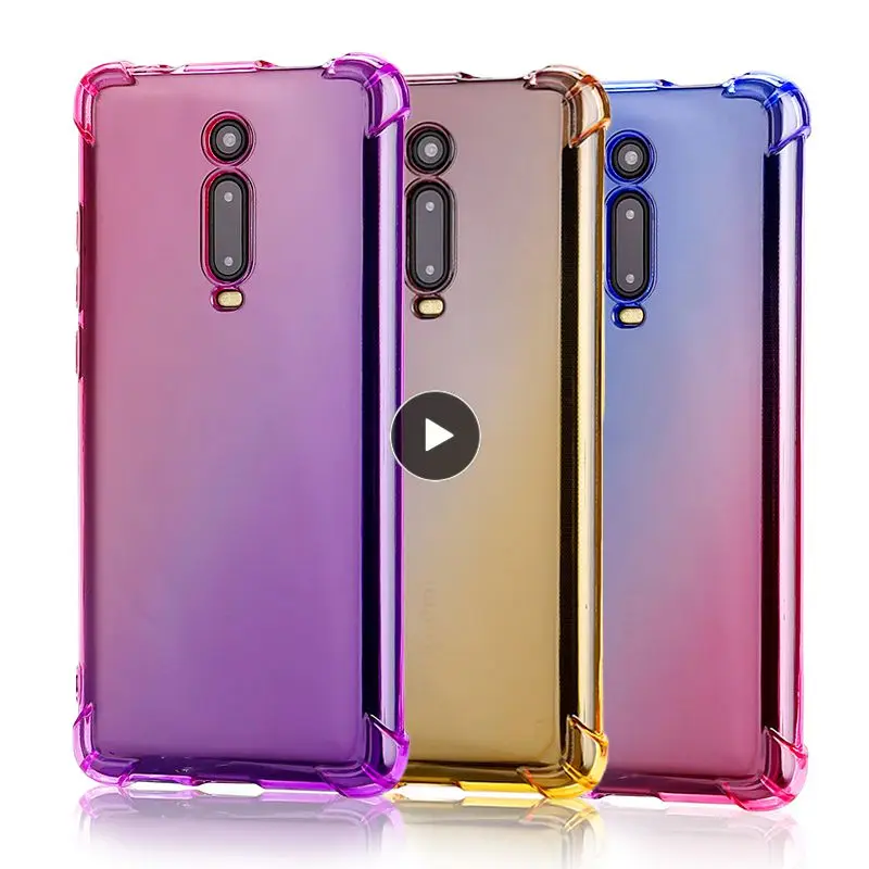 

Mobile Protect Cover Transparent Gradient Phone Case Ultra-thin Four-corner Anti-fall Mobile Phone Case Suitable For Redmi K2
