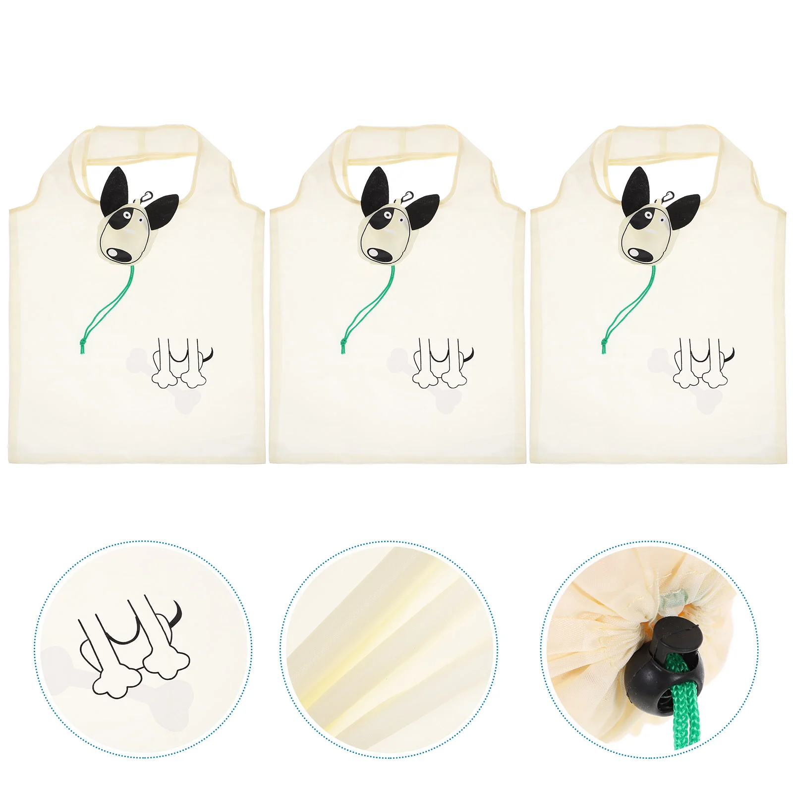 

Shopping Grocerytote Reusable Clothes Foldable Storage Nylon Washable Cartoon Women Black Fold Cloth Large Folding Canvas