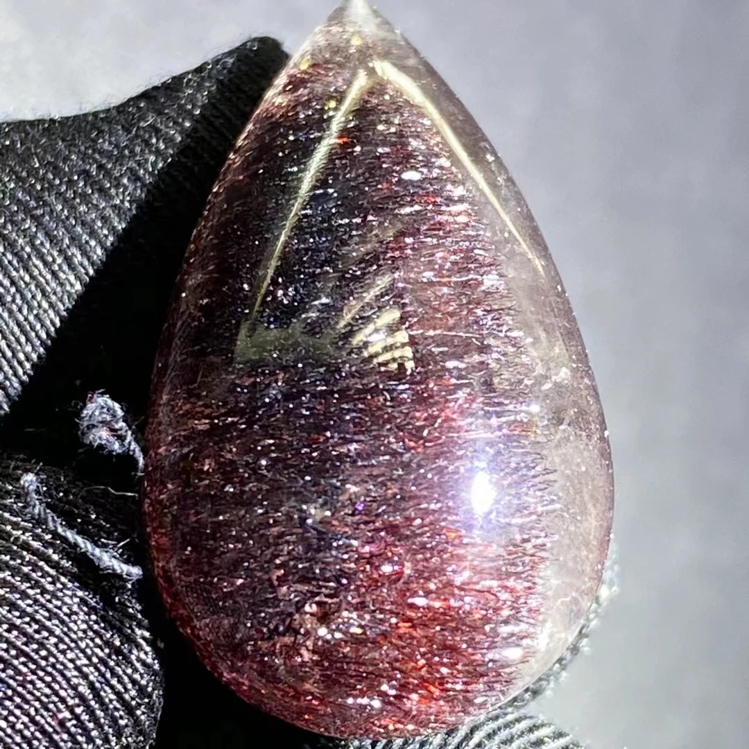 

Natural Purple Super Seven 7 Rutilated Quartz Pendant Star Light 32*18*11mm Crystal Water Drop Necklace Genuine AAAAA