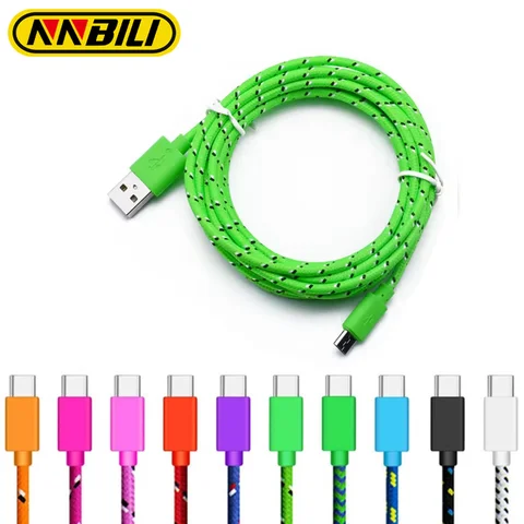Micro USB-кабель с нейлоновой оплеткой, 1/2/3 м
