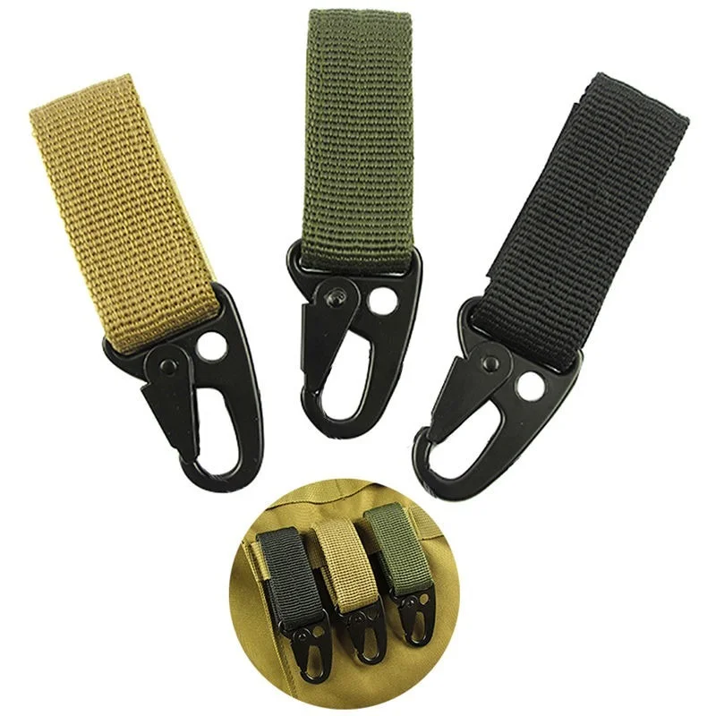 

outdoor kit travel bag Carabiner bushcraft clip attach belt clasp strap tactical molle webbing backpack Quickdraw hike camp