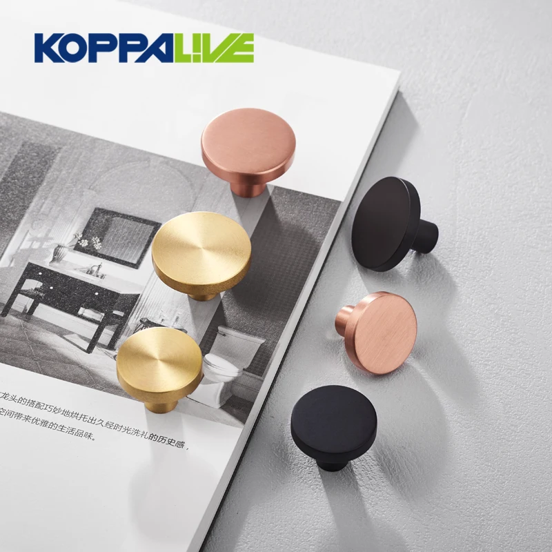 

KOPPALIVE Hardware Furniture Handle Pull Nordic Single Hole Brass Round Bedroom Cupboard Cabinet Dresser Drawer Knobs