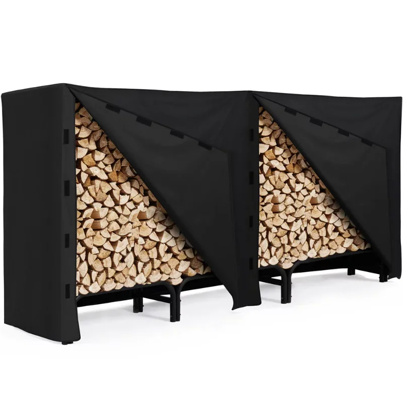 

Large Metal Firewood Log Rack Holder for Outdoor Patio Balcony, Black