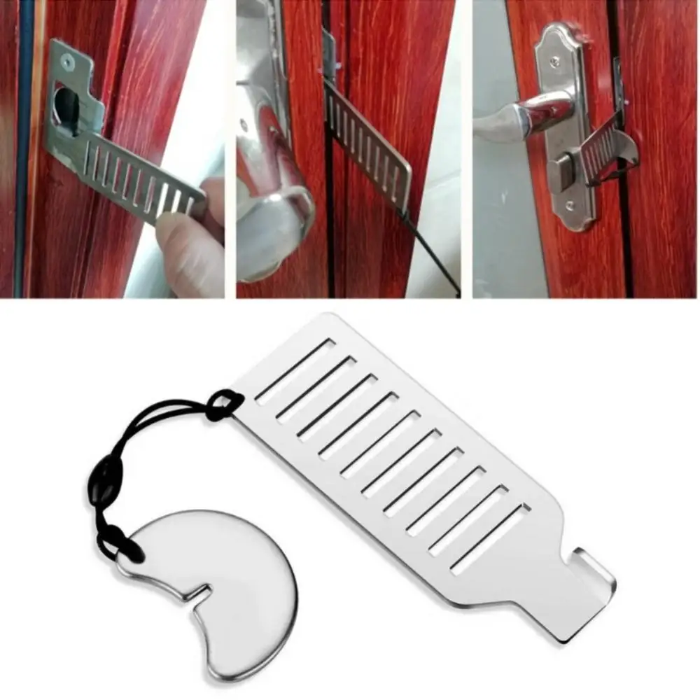 

Portable Door Lock Security Door Locker Self-Defense Safety Stopper Stainless Steel Lock Home Room Hotel Anti Theft Security