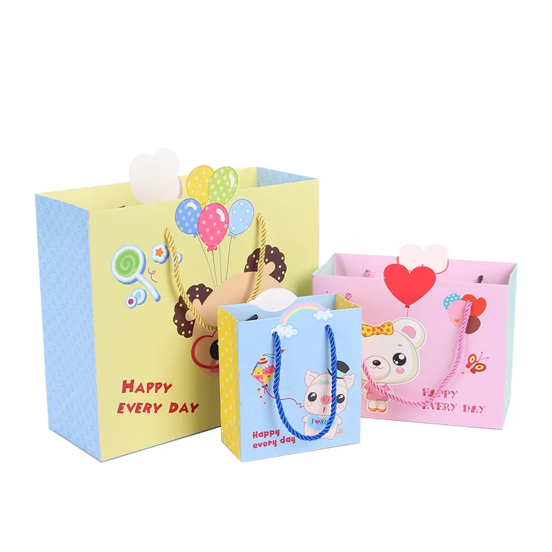 

20PCS Kids Gift Paper Bag Birthday Newborn Party Boy Girl Children Carton Large Small Bulk Business Packaging