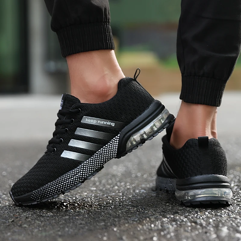 Unisex Sports Shoes Summer New Men Sneakers Lace Up Low Top Casual Air Cushion Shoes Breathable Womens Running Shoes Size 35-47