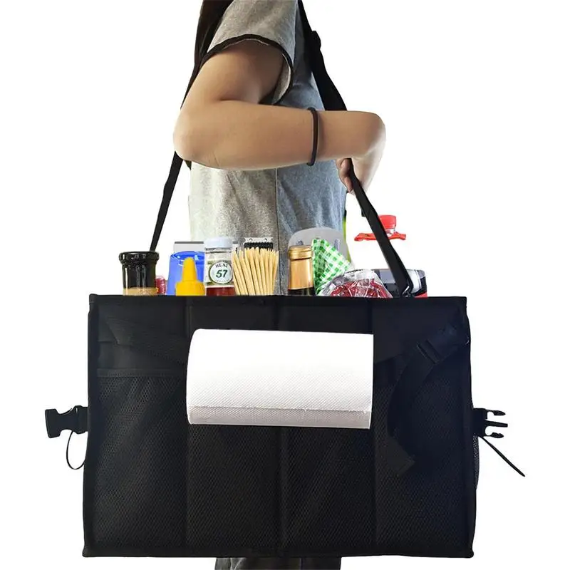 

Utensil Caddy Folding Barbecue Caddy With Separate Compartments Caddy Bag Portable Tote Bag Picnic Essentials For Flatware