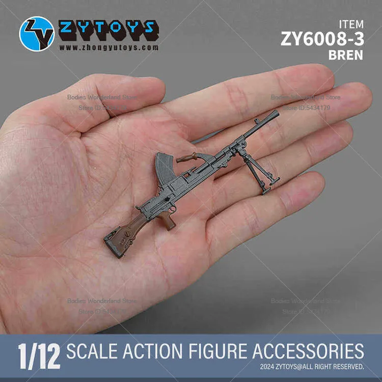 Фото В наличии: Набор аксессуаров для солдатиков ZYTOYS ZY6008, масштаб 1/12, миниатюрные статичные оружейные модели 98K, M1928, MK43 для 6-дюймовых фигурок. №3
