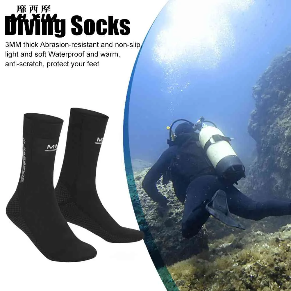 

3mm Diving Socks Anti Slip Unisex Snorkeling Spearfishing Socks Wearable Neoprene Thermal Beach Sock Lightweight for Water Sport