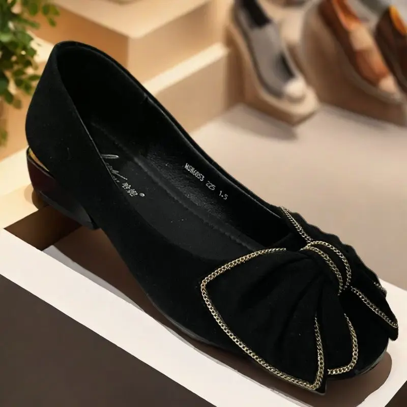 Туфли на низком каблуке женские туфли плоской подошве мокасины платье с