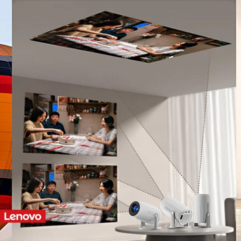 Портативный проектор Lenovo 4K 100 м Android 12 WIFI 6 TOF без семян с автофокусом, уличный проектор с лучом Full HD, домашний кинотеатр hy300 проектор