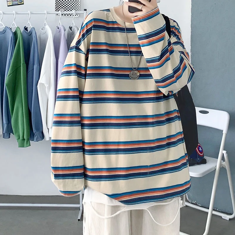 

B27 Tshirts Long Sleeve Oversized Fashion Tees Unisex Casual O-neck Top Harajuku Male Clothing