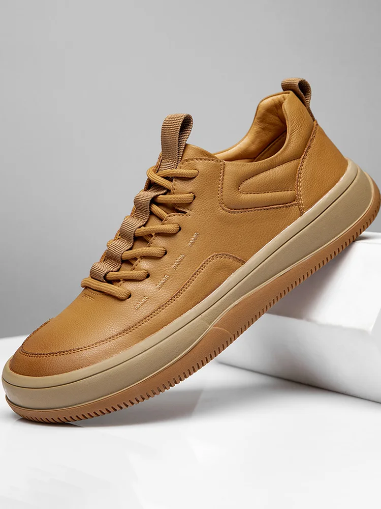 Повседневные кроссовки из натуральной кожи. Мужские дышащие весны и осени 2023.