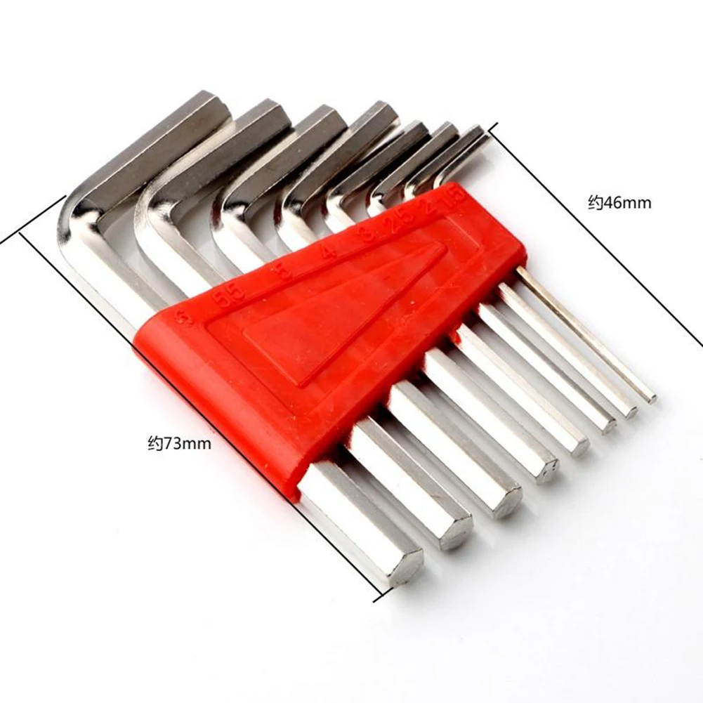 

8Pcs 1.5-5mm ​Allen Key Nickel Plated Hexagonal Wrench Metric L Type Short Hex Key Double End Set For Repair Bicycles