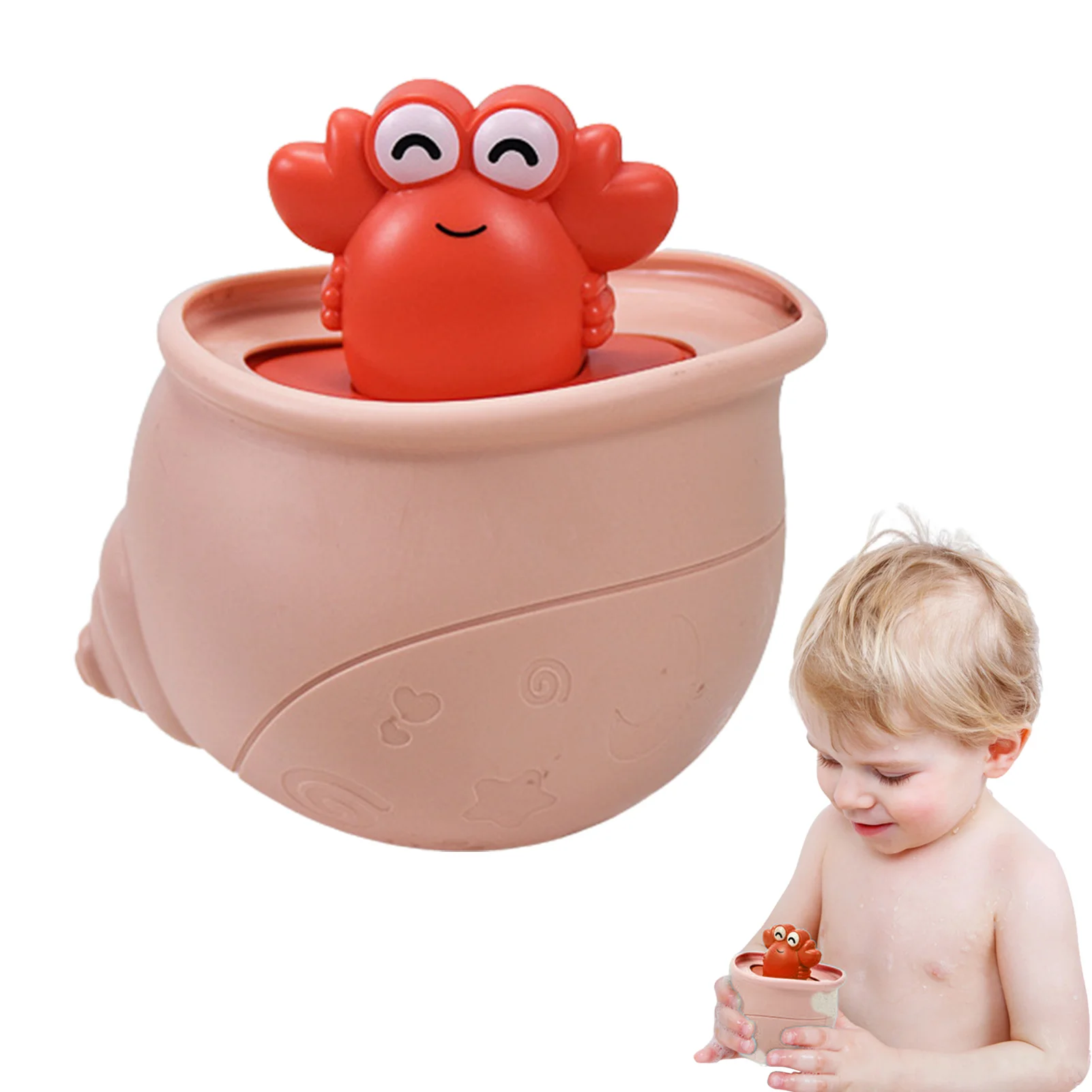 

Baby Bath Toys Hermit Crab Animal Toddler Bathtub Toys Bath Toys For Toddlers 1-3 Scoop Water & Leak Baby Bath Toys