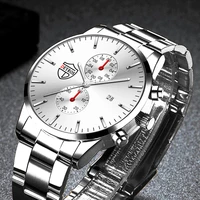 luxury brand mens watches fashion men sports stainless steel quartz wrist watch luminous clock man business casual leather watch