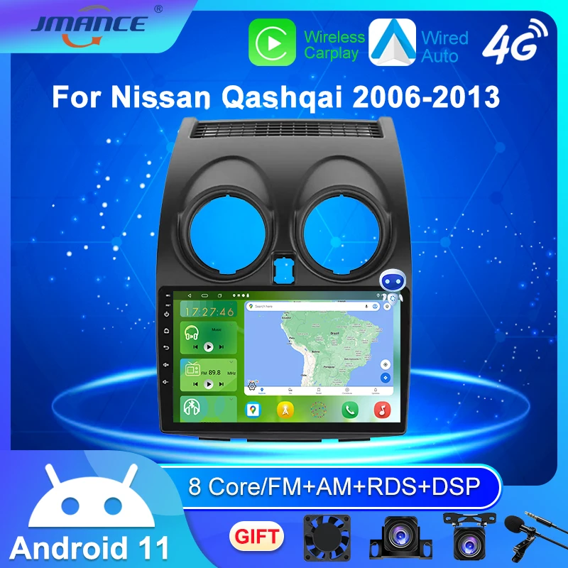 

JMANCEFor Nissan Qashqai J10 2006 - 2013 Car Radio Ai Voice Multimedia Video Player Navigation No 2din 2 din dvd
