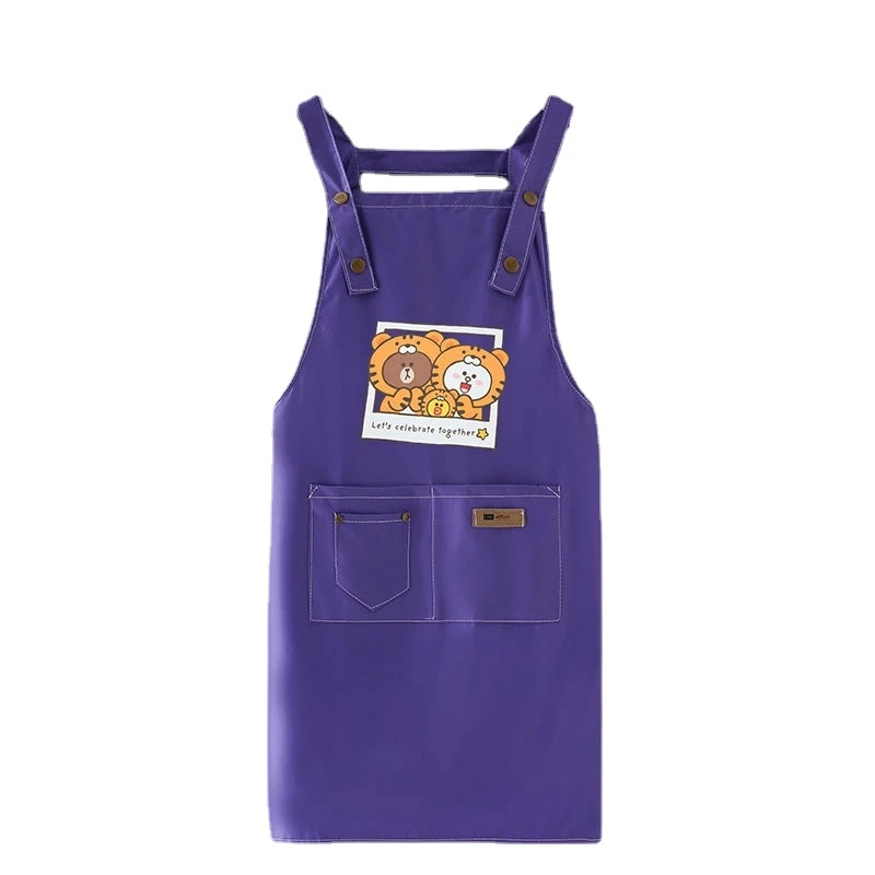 

Новые Кухонные фартуки, женские холщовые водонепроницаемые маслостойкие, устойчивые к пятнам, специальная хлопковая рабочая одежда для ке...