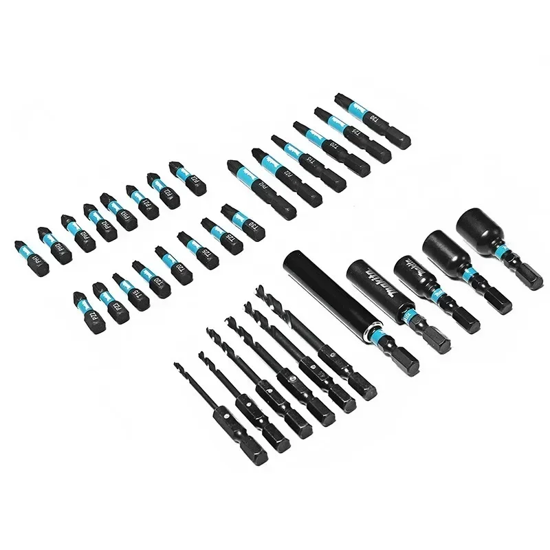 Для Makita E-06622 33Pcs Impact Vis Bit Set Многофункциональный Электрический Manchon Noir Métal Metal Perceuse