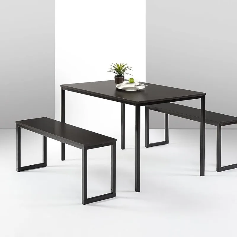 

Louis Modern Studio Collection Soho Dining Table with Two Benches (3 piece set) - Espresso