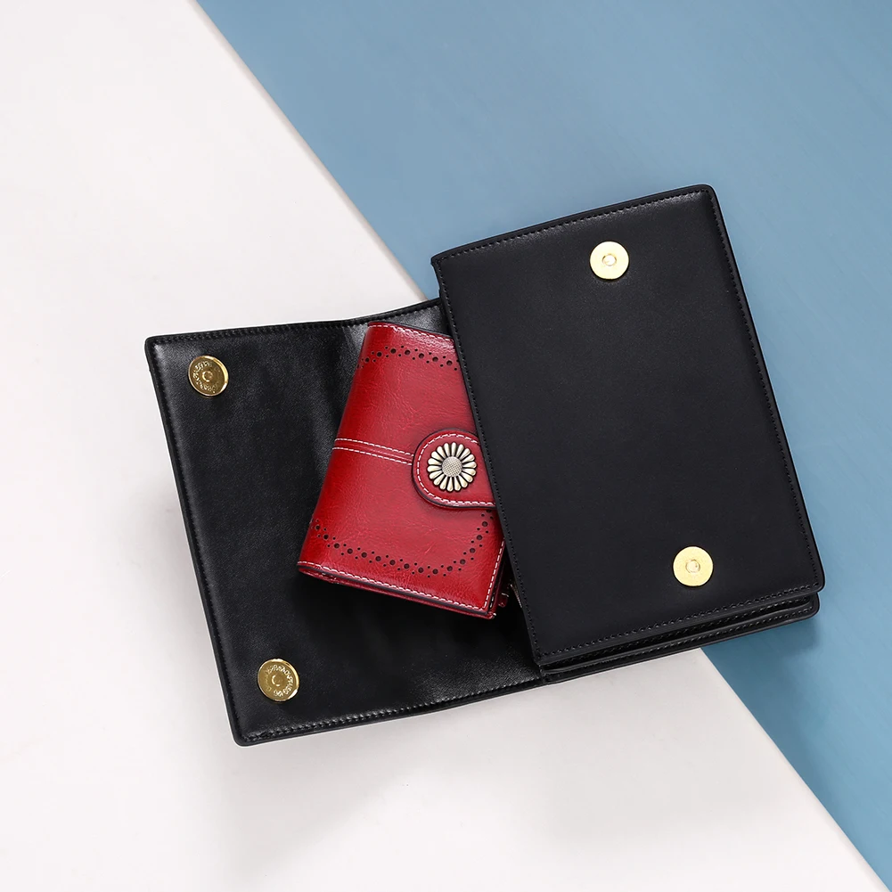 New Short Rfid Women Wallets Hollow Out Zipper Hasp Coin Pocket Women Purse Quality Genuine Leather Card Holder Female Wallet