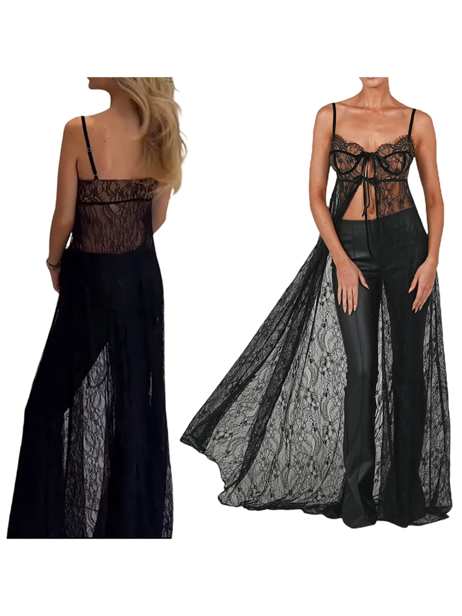 

Women s Elegant Sequin Embellished Maxi Dress with Sheer Mesh Overlay and Side Split - Perfect for Beach or Evening Wear
