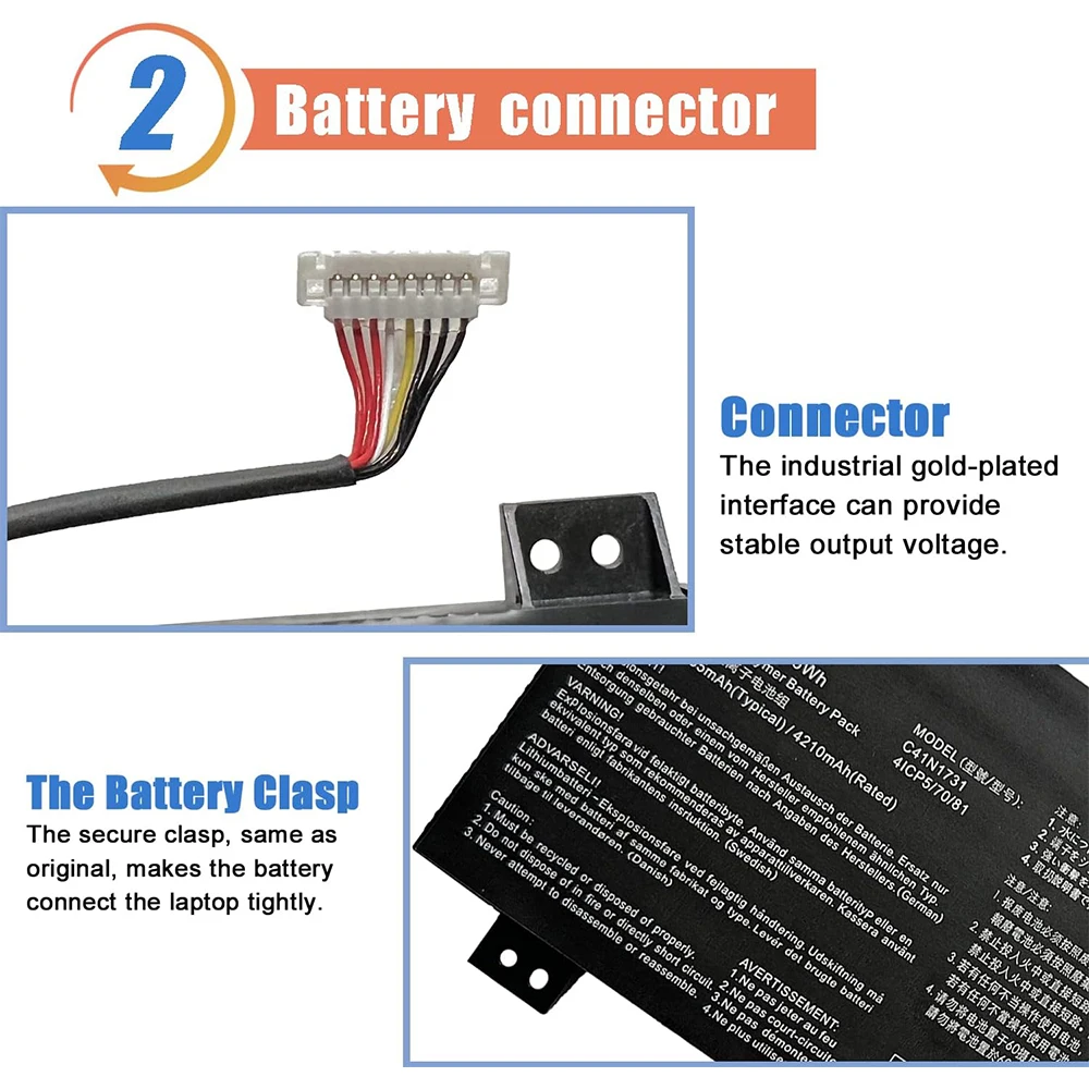 Фото C41N1731 Батарея для Asus ROG Strix Scar II G715 G715G G715GV G715GW GL704 GL704GS GL704GM GL704GV G715GV-EV043R G715GW-EV084T GL704GM-EV027T GL704GV-EV013T GL704GM-EV021T EV052T №3