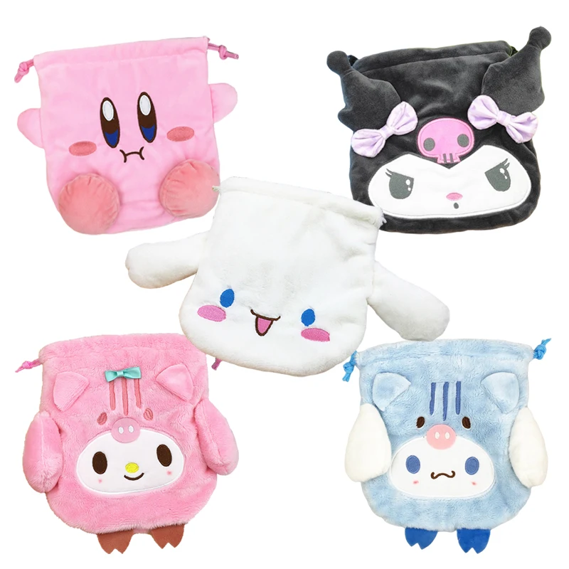 Мультяшные набивные животные Мелоди коричной Kirby Kuromi плюшевая сумка Kawaii милый