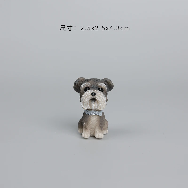 

Миниатюрные фигурки и миниатюры шнауцера, милые Креативные модели фигурок, винтажная собака, бионическое искусство, домашний декор, статуя FYFM