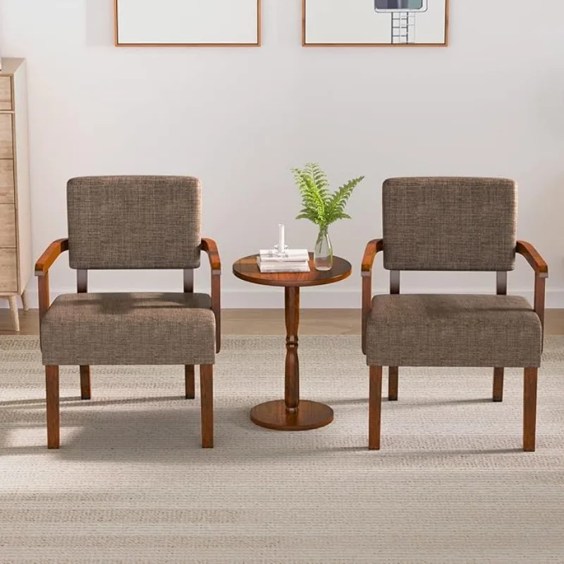 Набор акцентных стульев из 2 шт. со столом стульями для гостиной с мягким сиденьем