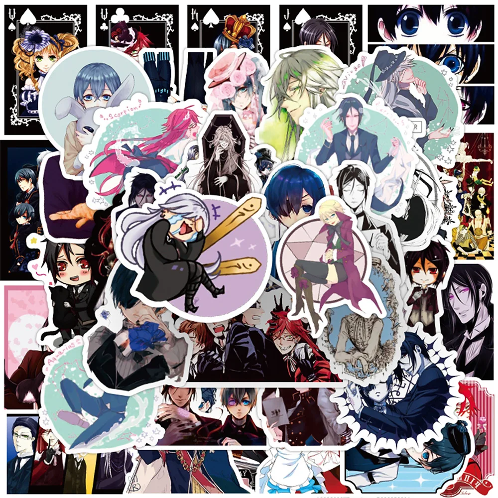 

10/30/50pcs Cartoon Black Butler Anime Stickers Decals Laptop Phone Luggage Motorcycle Car Skateboard Waterproof Sticker Kid Toy