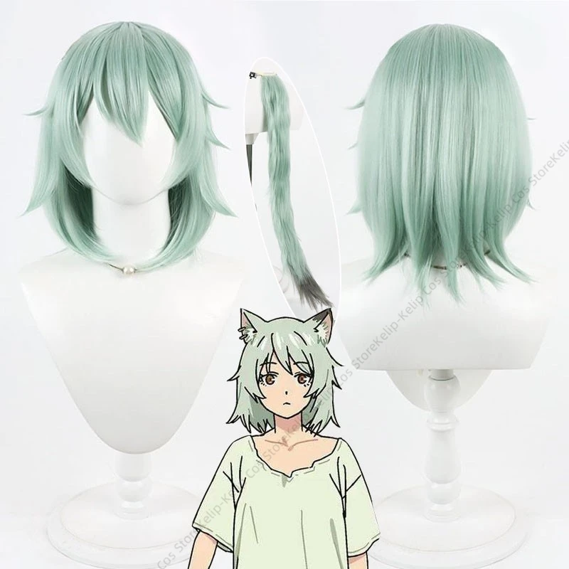 Косплей-парик Sato Yaniko Nico Nyan Chainsmoker Cat, съемные уши, хвост, серьги, аниме-парик из синтетических волос, головной убор, комплект для костюма (art.: 3920dc7291bd5) - 3920dc7291bd5