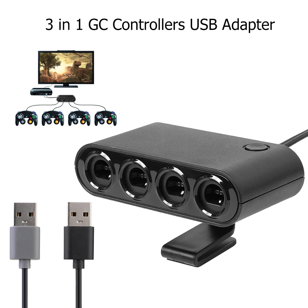 

4 Ports Converter For GameCube GC Controllers USB Adapter Converterfor Nintend Switch GC/Wiiu/PC 91*48*25mm