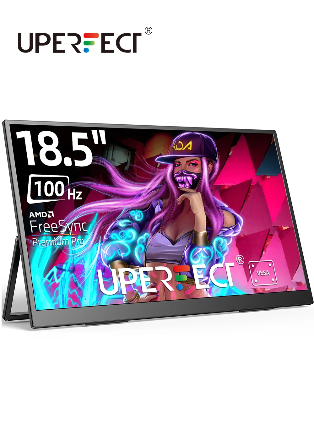 UPERFECT портативный монитор 18,5 дюймов 100 Гц 1080P с VESA и подставкой Регулируемый на 180 ° ультратонкий FHD FreeSync IPS HDR игровой дисплей