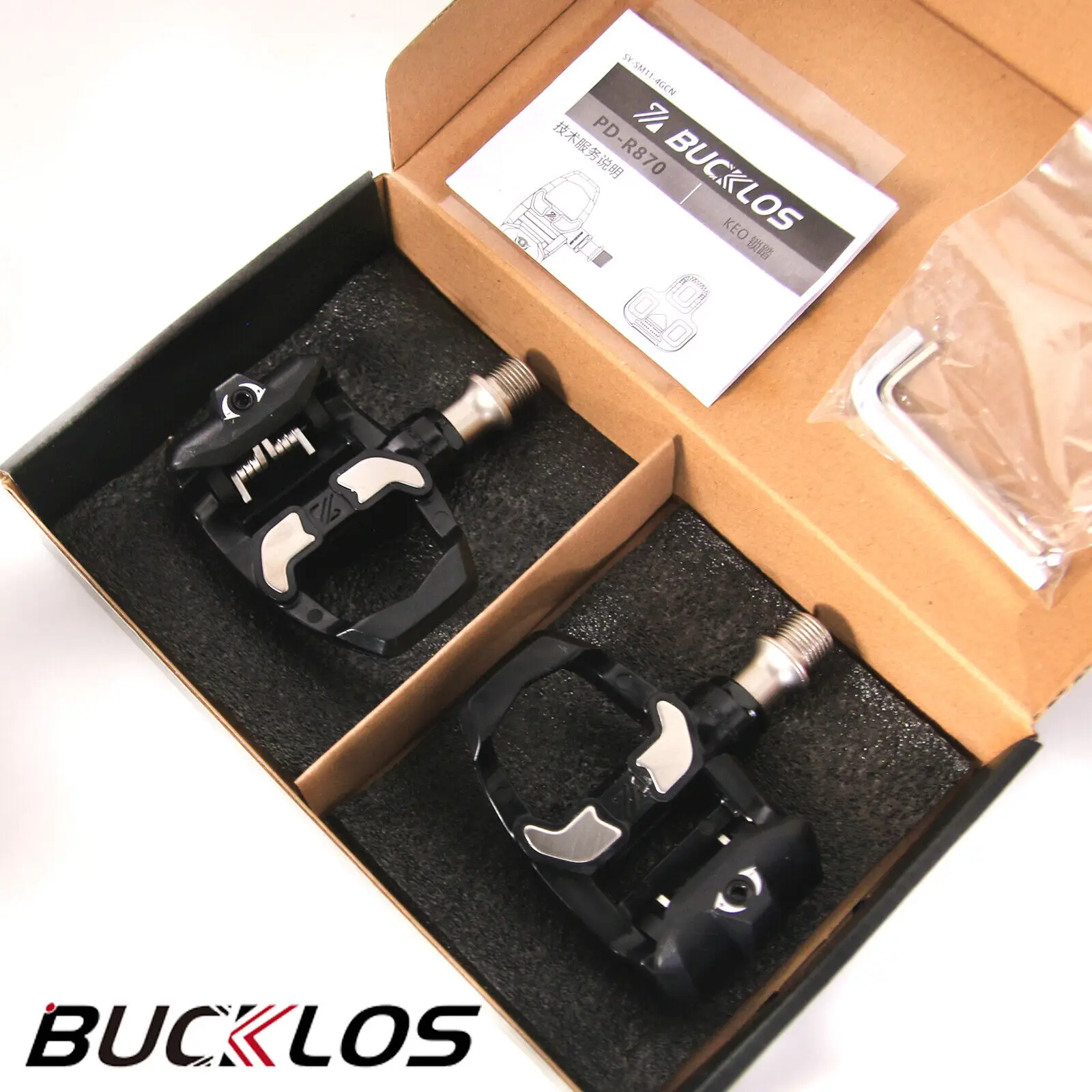 Педали для шоссейного велосипеда BUCKLOS LOOK KEO карбоновая титановая педаль
