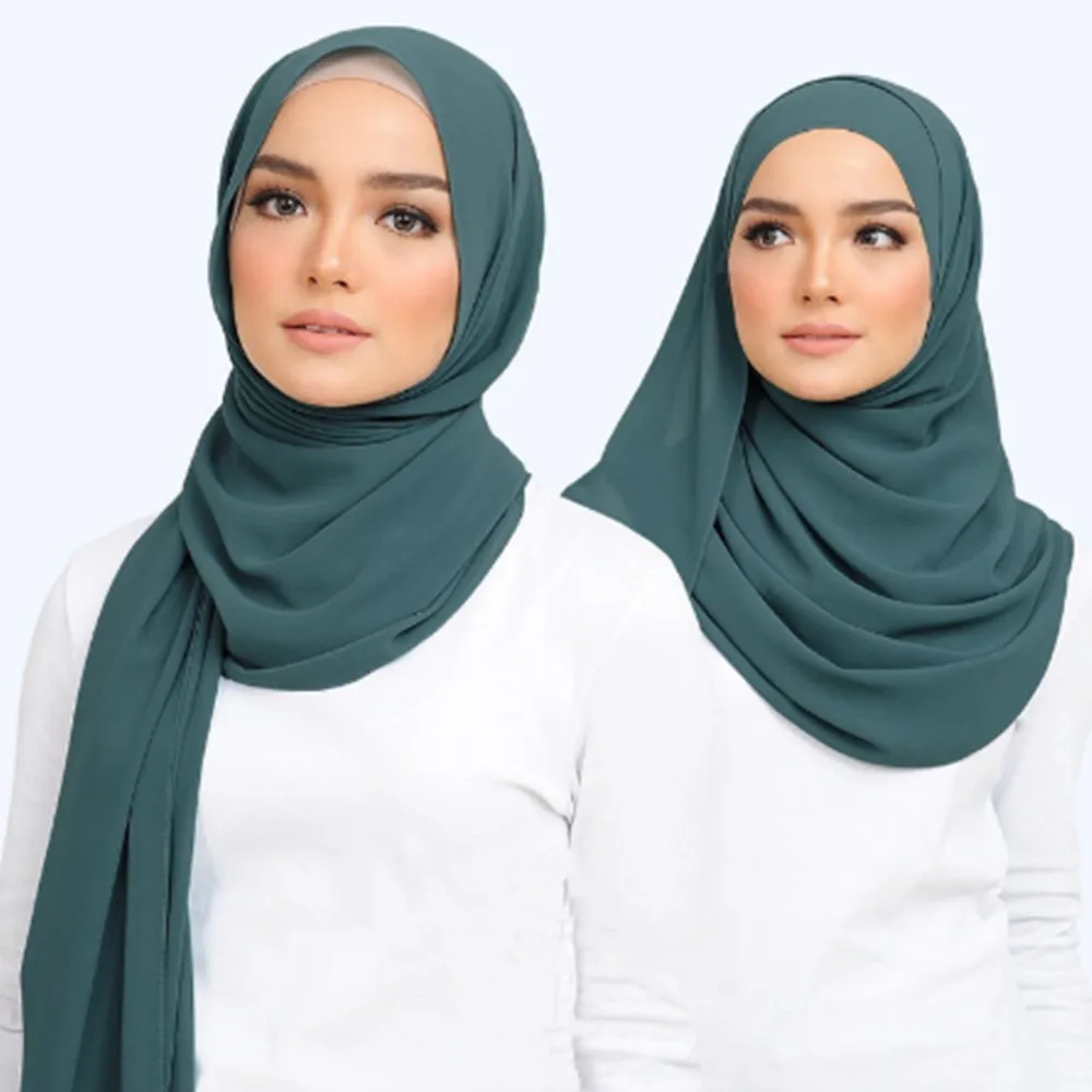 

Женский однотонный шарф, шаль, палантин, шифоновые шейные палантины, мусульманский шарф WJ003 #51-#86