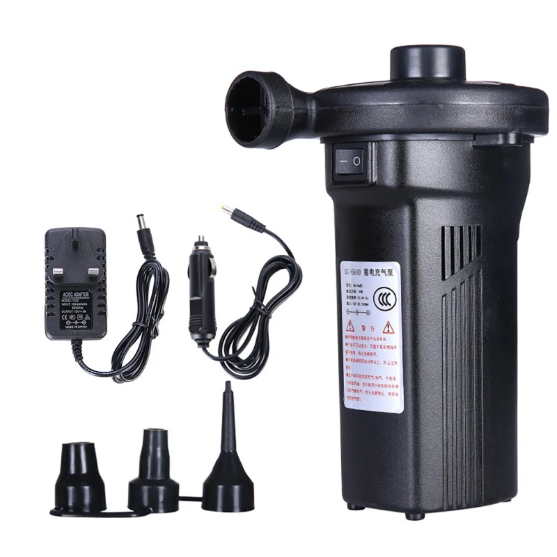 

12V 220V Inflator Portable Air Pump Electric Inflatable Compressor 2022 4500mAh Rechargeable 3 Nozzles For Boat Mattress Pool