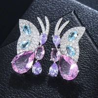 jimbora new trendy butterfly earrings for women girl daily bridal wedding party jewelry romantic present gift high quality