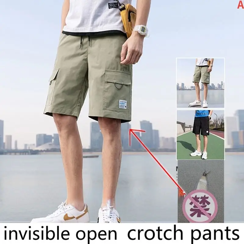 Sex, No Need To Take Off, Play Wild Invisible Zipper, Passion, Convenience, Men's Dating Men's Outdoor Crotch Pants. Gay  Boxer