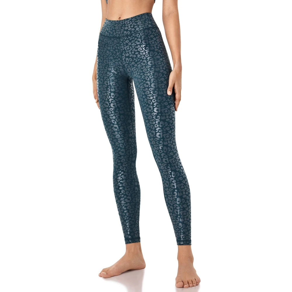 Faux Leather Leggings for Women Halloween Mermaid Shiny Workout High Waisted Tummy Control 80s Yoga Pants 25 Inches