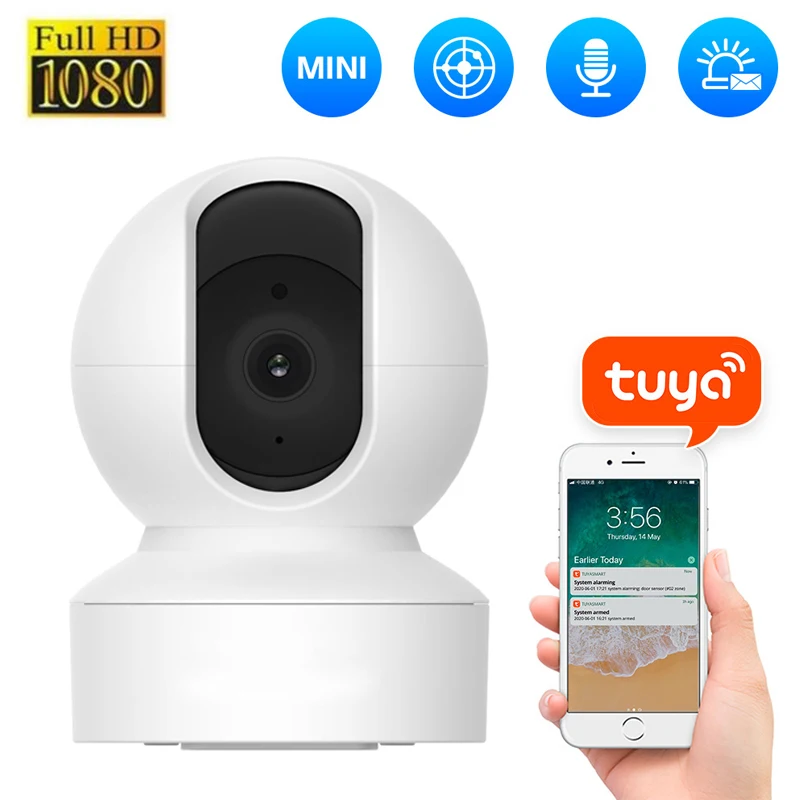 

1080P IP Camera Tuya Smart Home Indoor WiFi Wireless Surveillance Camera Automatic Tracking CCTV Security Baby Pet Monitor Cam