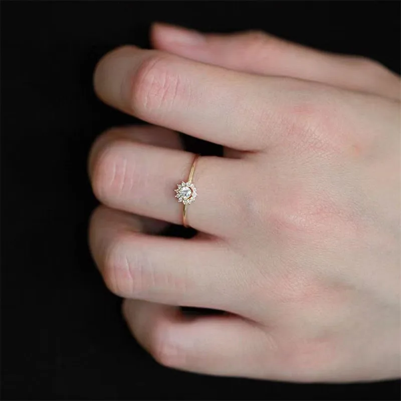 Женский комплект из кольца и серёг серебра 925 пробы с гальваническим покрытием