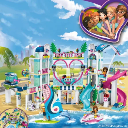 

In stock HeartLake Resort Building 41318 41347 Park Hospital bricks Friends series Set Building Blocks for Toys Girls Kids Gifts