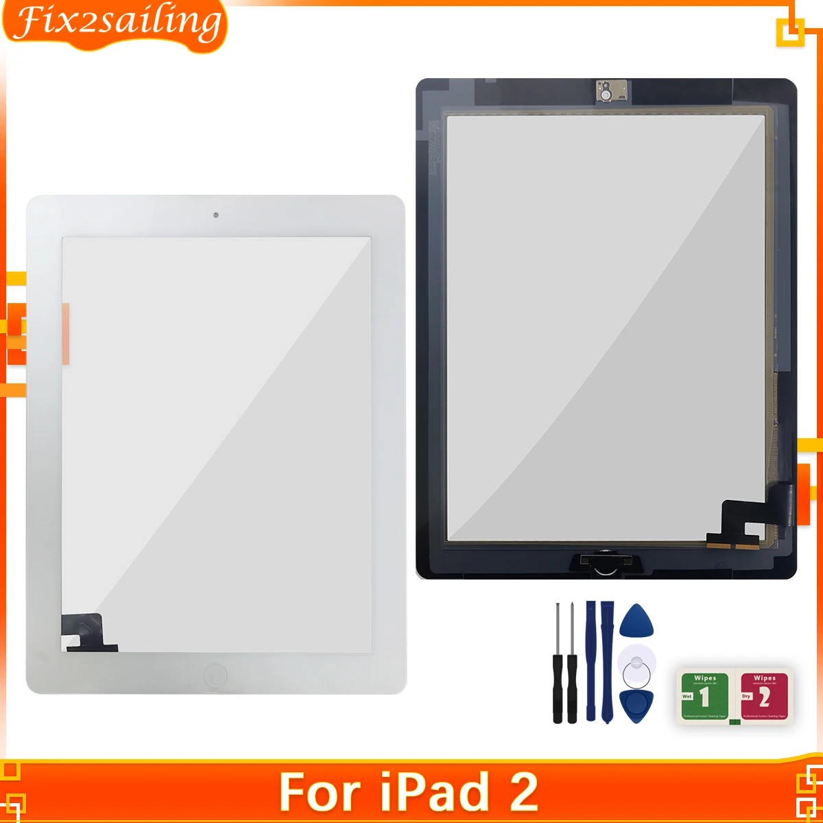 Для iPad 2 2-го поколения A1395 A1396 A1397 9 7 "новый внешний сенсорный экран дигитайзер